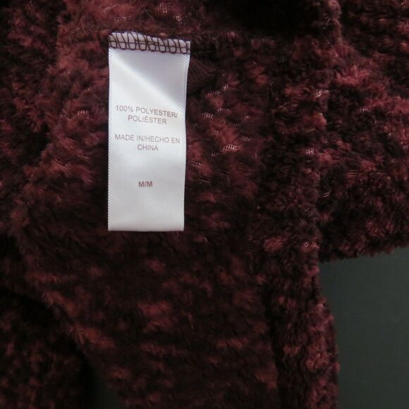 Stan Herman Burgundy Fleece Full zip sweater  Medium  EUC - Picture 8 of 9